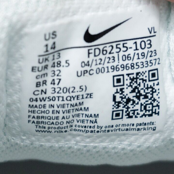 Nike Men's Alpha Huarache Elite 4 Low MCS - FD6255 103 - White / Blue - Size: 14 - Picture 6 of 7